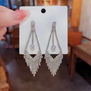CZ Cubic Zirconia Tassel Dangle Drop Earrings for Women